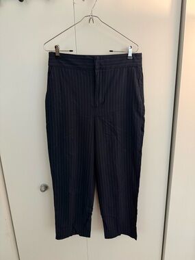 Zara Women’s Dark Navy Pinstripe Dress Trousers